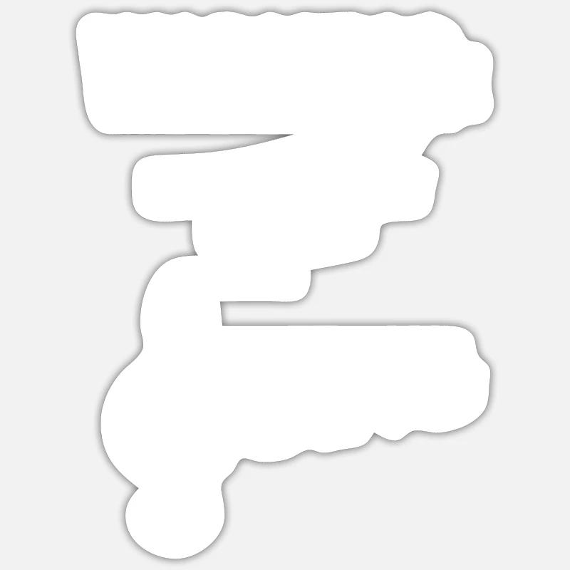Attention - chanson - chant - clef - Sticker taille S (10 x 10 cm) - blanc mat