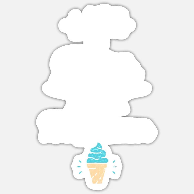 Leben ist besser mit Eiscreme Sommer Urlaub Freund - Sticker Größe S (10 x 10 cm) - Mattweiß