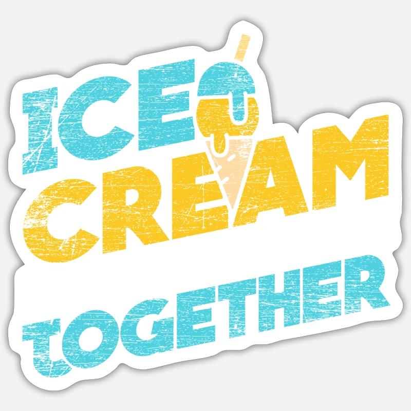 Eiscreme Eis am Stiel Sonne Sommer Softeis Sticker Größe S (10 x 10 cm)