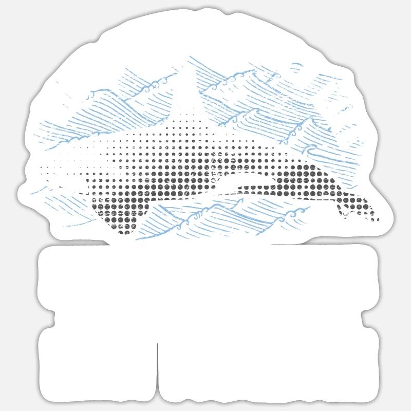 Killer whale orca fish eau de mer cadeau - Sticker taille S (10 x 10 cm) - blanc mat