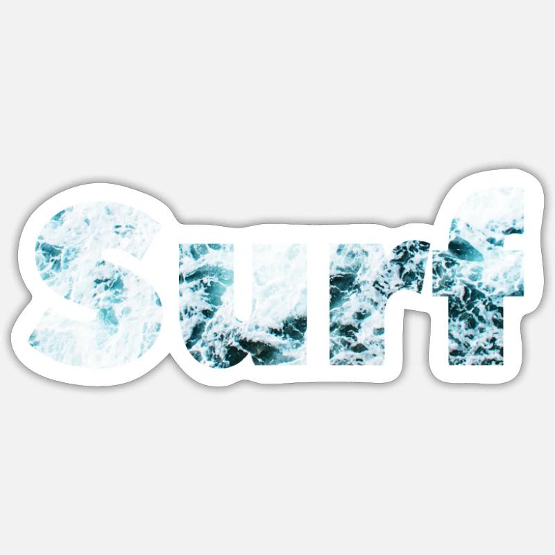Surf - Sticker taille S (10 x 10 cm) - blanc mat