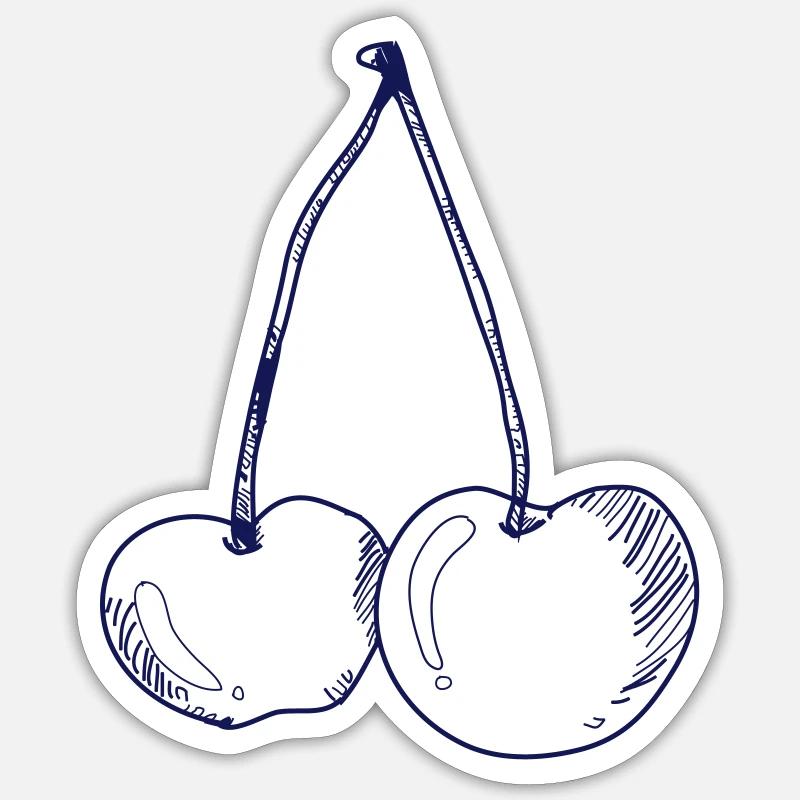 cherry - Sticker size S (10 x 10 cm) - white matte