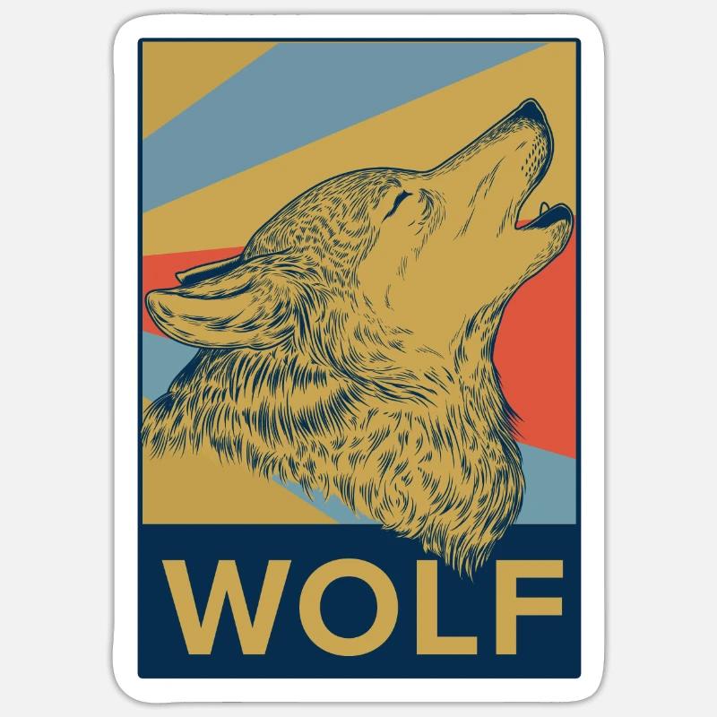 Wolf Schaf Geschenk Tier Raubtier bunt Werwolf Sticker Größe S (10 x 10 cm)