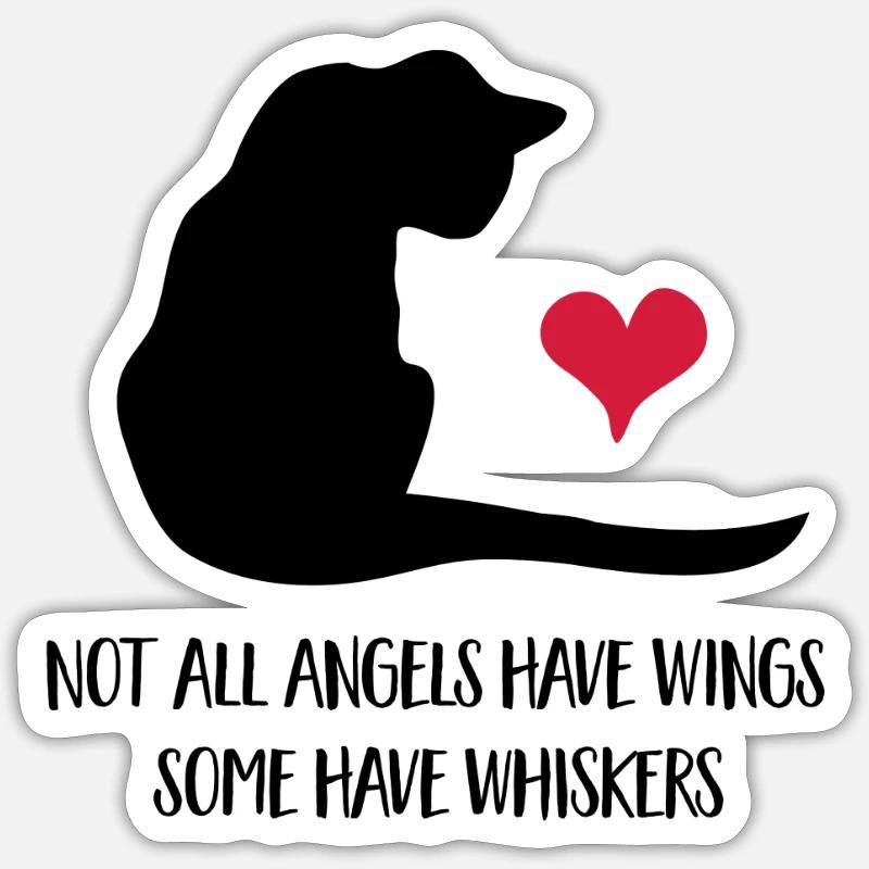 Chat - Sticker taille S (10 x 10 cm) - blanc mat
