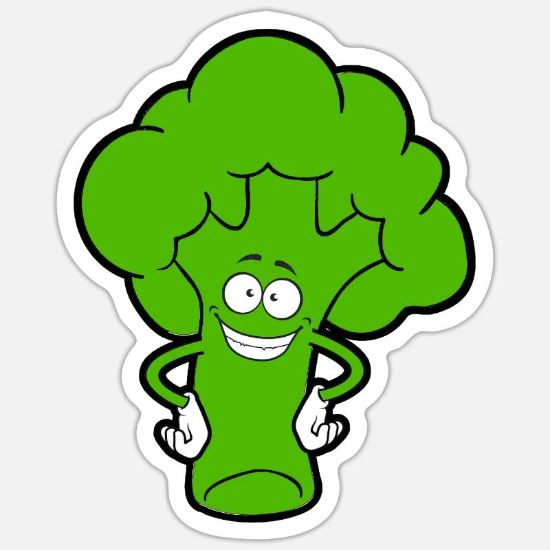 Broccoli Funny vegetables - Sticker size S (10 x 10 cm) - white matte
