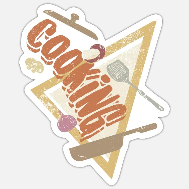 Kochen Chef Chefkoch Küche Leidenschaft Geschenk - Sticker Größe S (10 x 10 cm) - Mattweiß