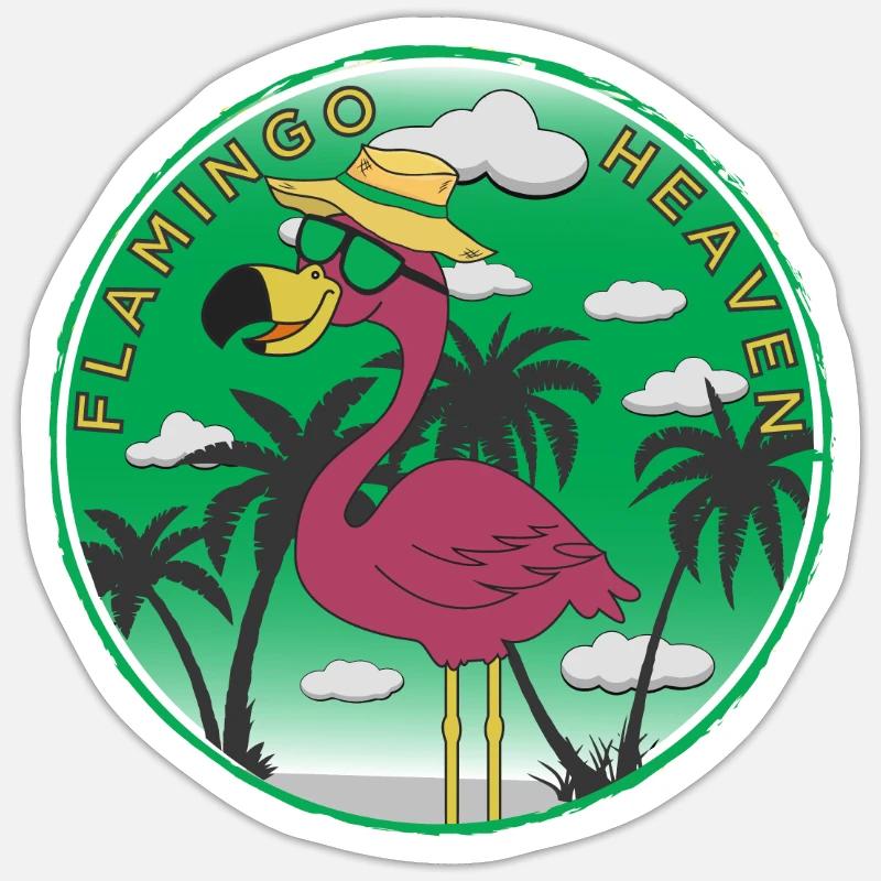 Flamingo Heaven - Sticker Größe S (10 x 10 cm) - Mattweiß