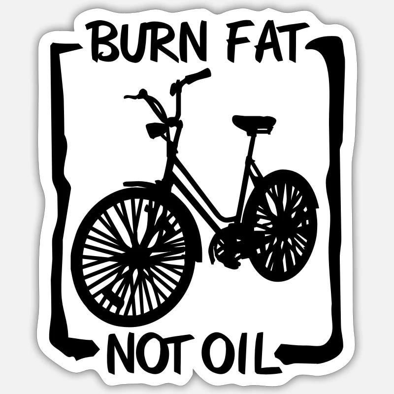 burn fat, not oil - Sticker taille S (10 x 10 cm) - blanc mat