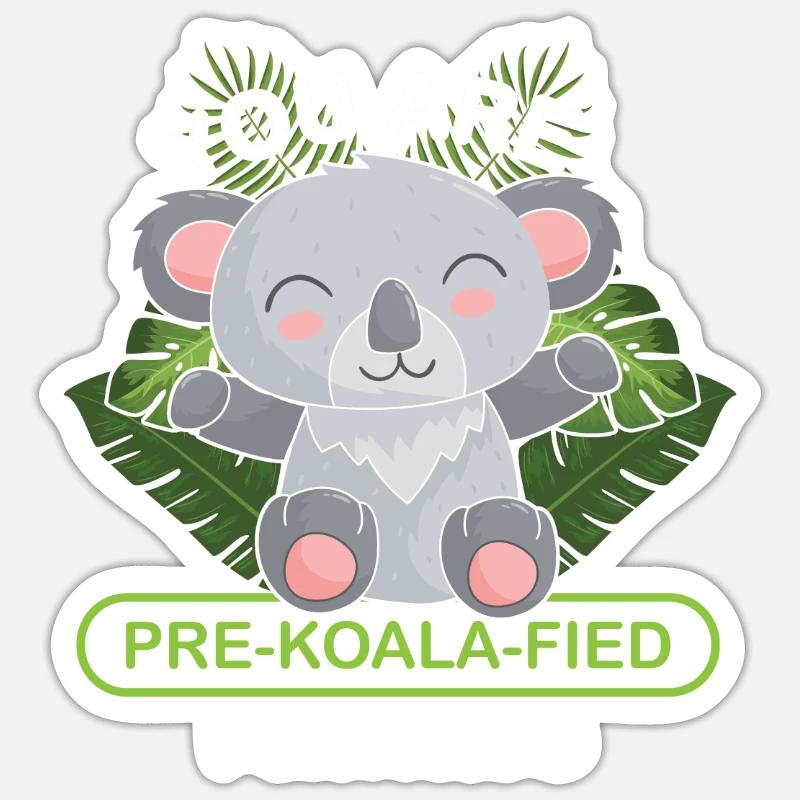Koala eucalyptus koala ours cadeau câlin - Sticker taille S (10 x 10 cm) - blanc mat