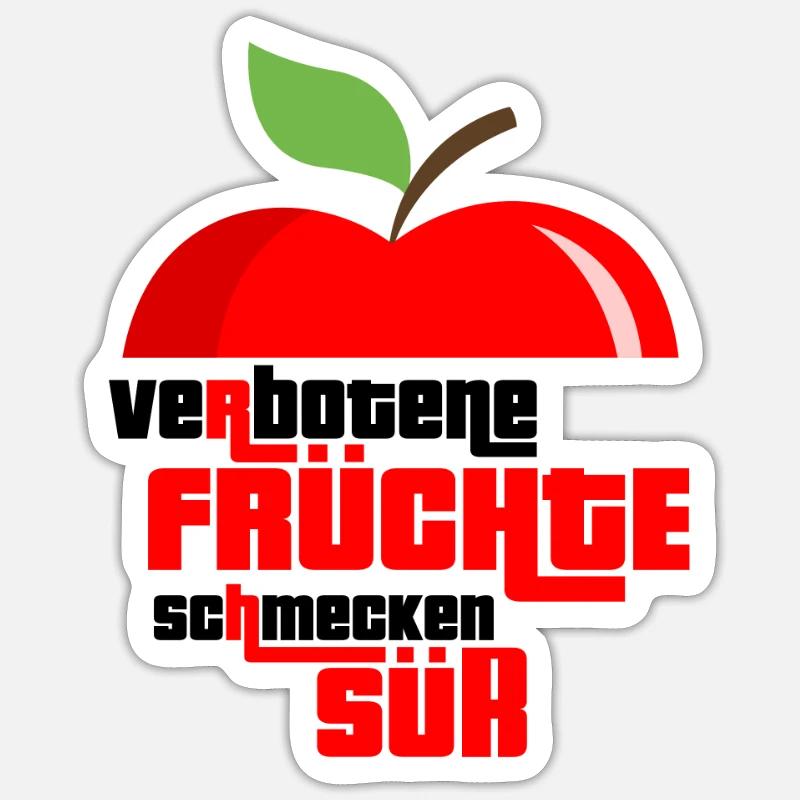 Obst Früchte Geschenkidee Früchte Funsprüche Obst - Sticker Größe S (10 x 10 cm) - Mattweiß