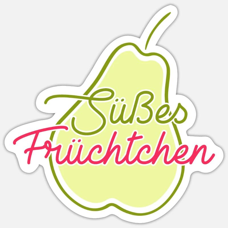Obst Früchte Geschenkidee Früchte Funsprüche Obst Sticker Größe S (10 x 10 cm)