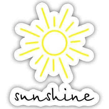 sunshine Sonne - Sticker Größe S (10 x 10 cm) - Mattweiß - Vorne