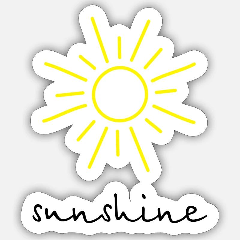 sunshine soleil - Sticker taille S (10 x 10 cm) - blanc mat