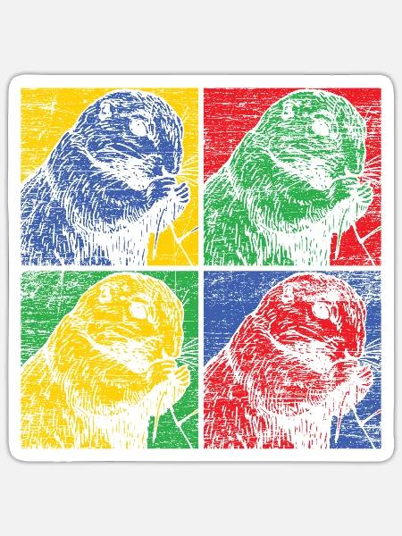 Präriehund Hund Erdmännchen niedlich Tier Geschenk - Sticker Größe S (10 x 10 cm) - Mattweiß