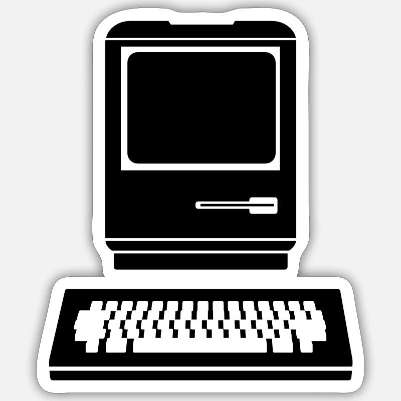 Ordinateur - Sticker taille S (10 x 10 cm) - blanc mat