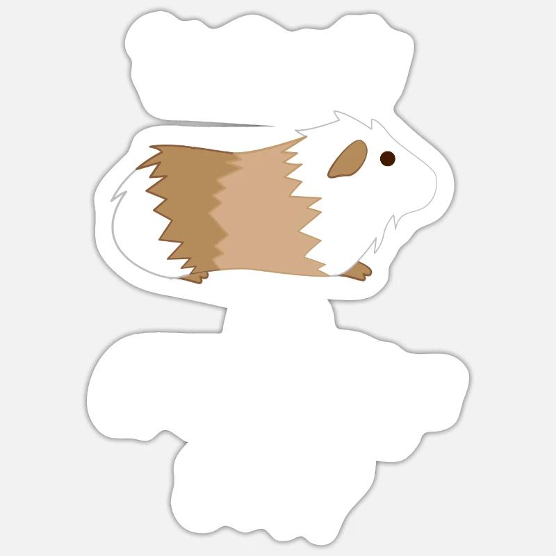 Cochon d'Inde - Cochon d'Inde - Amour - Sticker taille S (10 x 10 cm) - blanc mat