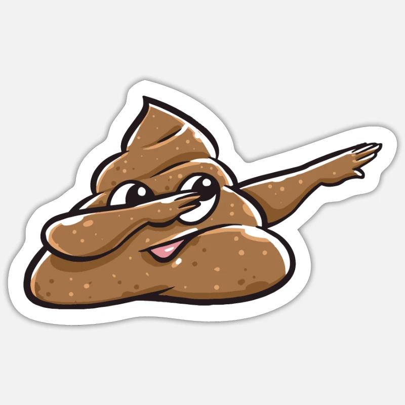 Dabbing dab danse merde merde émoticône cadeau Sticker taille S (10 x 10 cm)