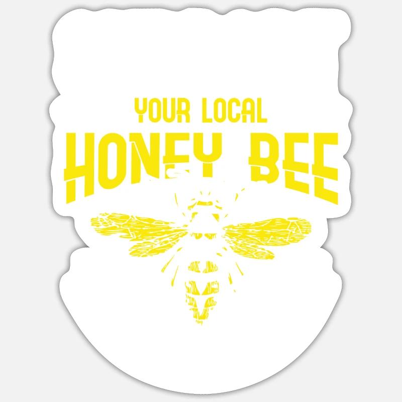 Support your local Honey Bee Save the Bees - Sticker size S (10 x 10 cm) - white matte