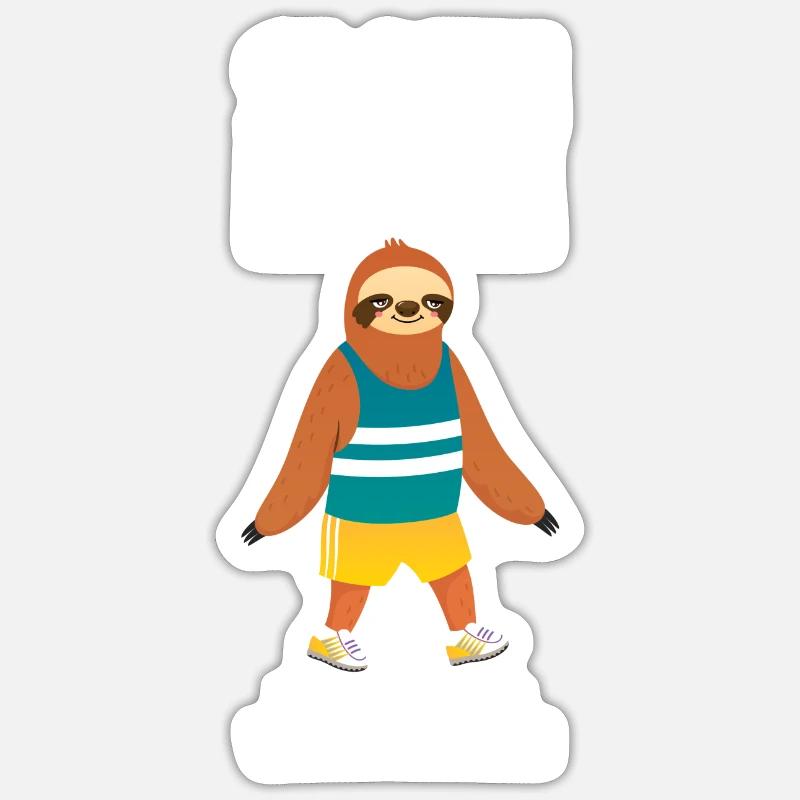 Sloth Running Team - Marathon Runner Lazy Sticker size S (10 x 10 cm)