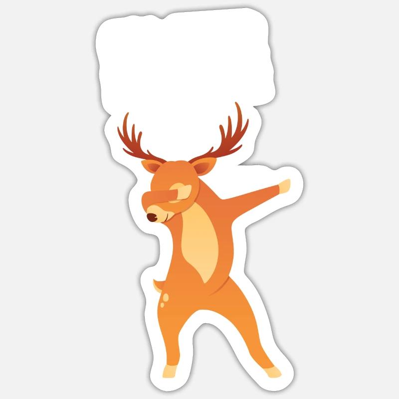 Oh Deer I'm Queer - Dabbing Reindeer Dab Dance - Sticker Größe S (10 x 10 cm) - Mattweiß