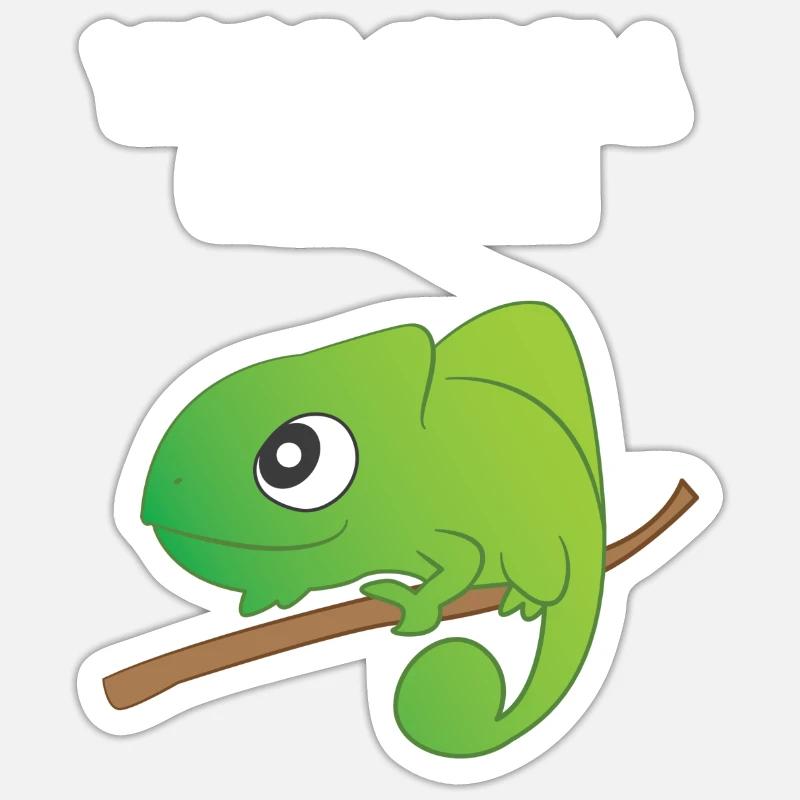 Reptile - Caméléon - Caméléons - Cadeau - Sticker taille S (10 x 10 cm) - blanc mat