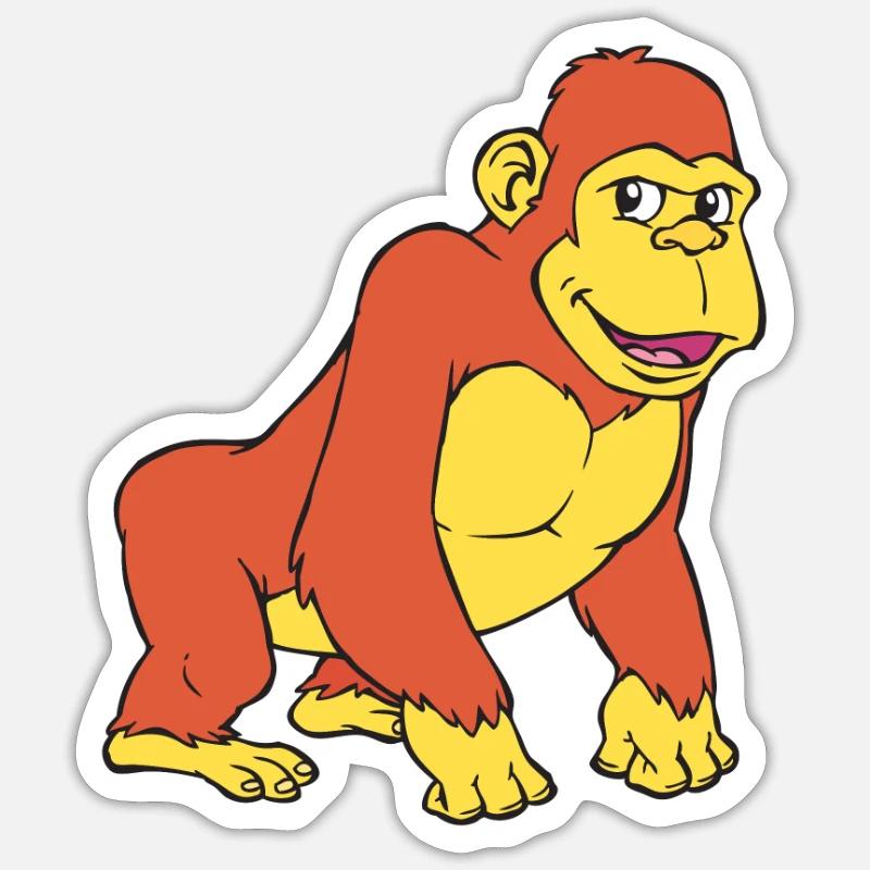 gorille - Sticker taille S (10 x 10 cm) - blanc mat