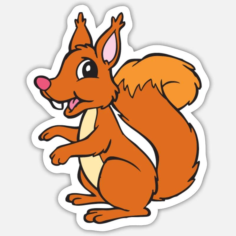 Eichhörnchen - Eichhorn - Sticker Größe S (10 x 10 cm) - Mattweiß