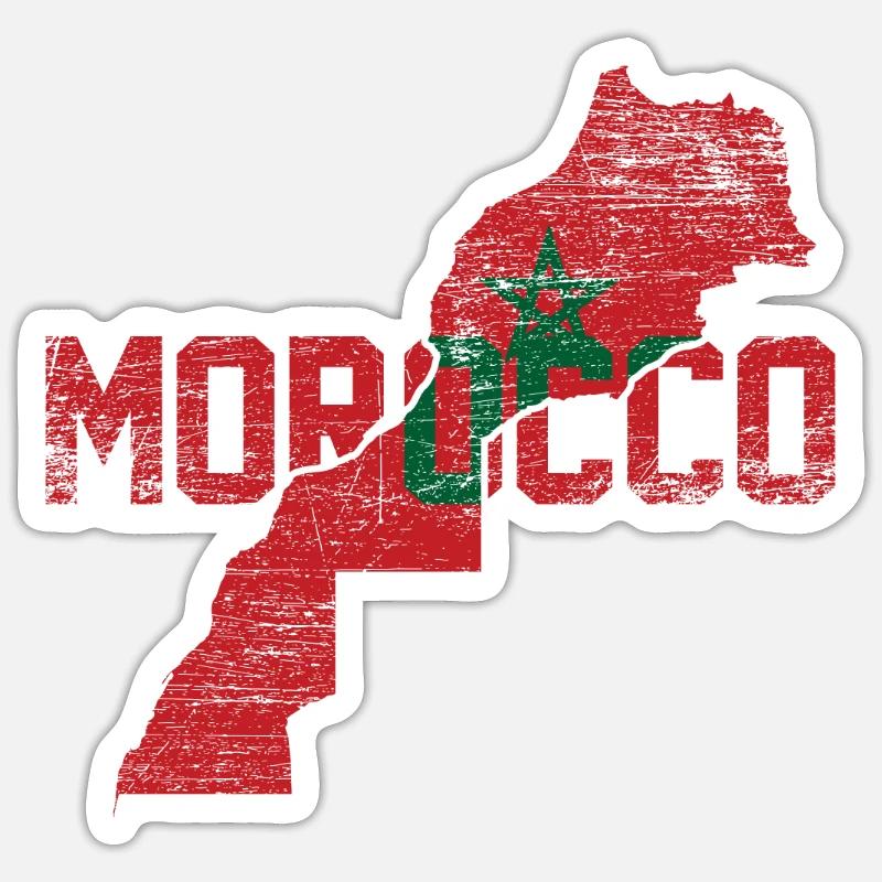 Maroc - Sticker taille S (10 x 10 cm) - blanc mat