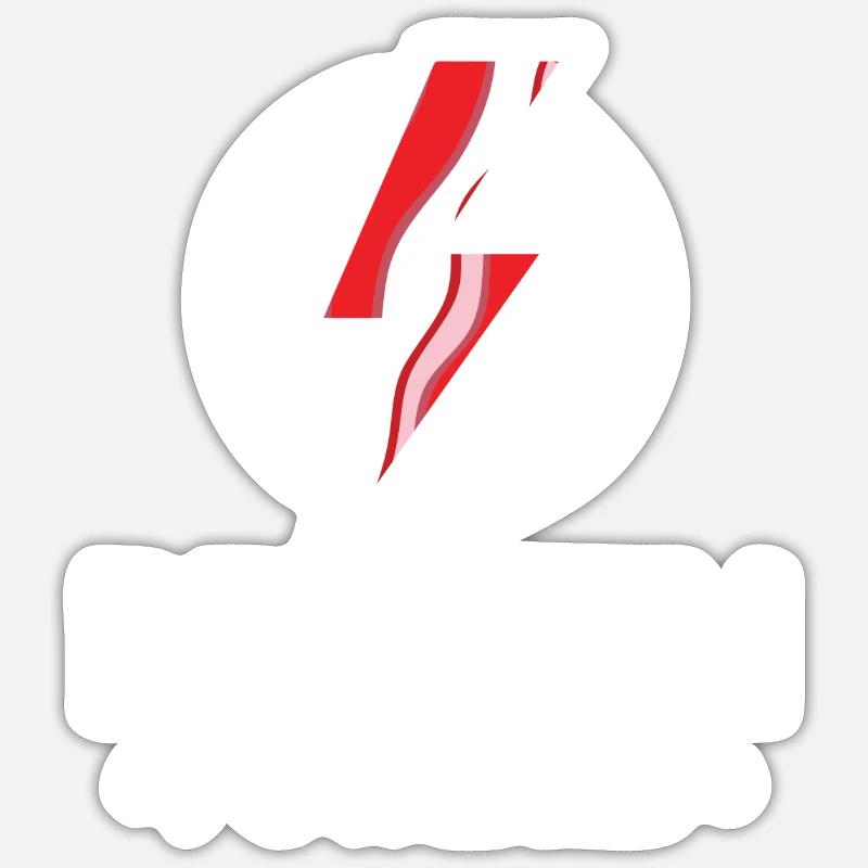 Bacon Powered - lightning taste morning Sticker size S (10 x 10 cm)