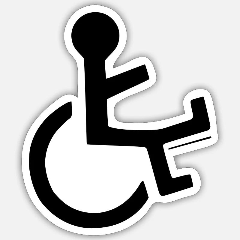 Rollstuhlfahrer mit gebrochenem Bein # Sticker Größe S (10 x 10 cm)