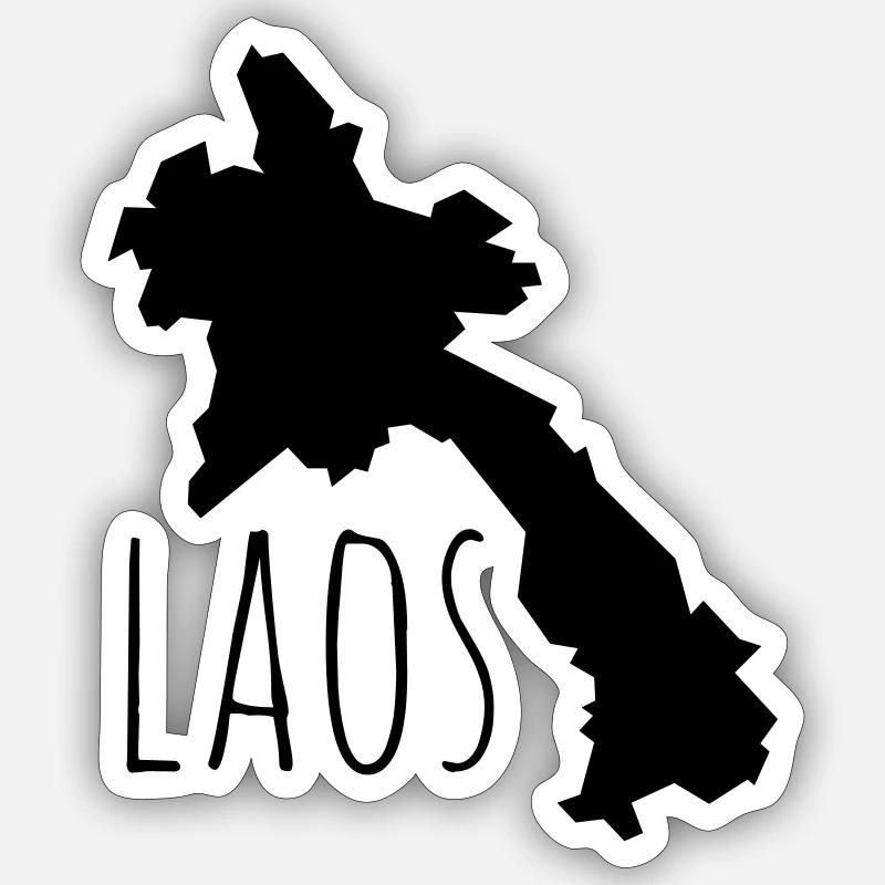 Laos - Sticker Größe S (10 x 10 cm) - Mattweiß