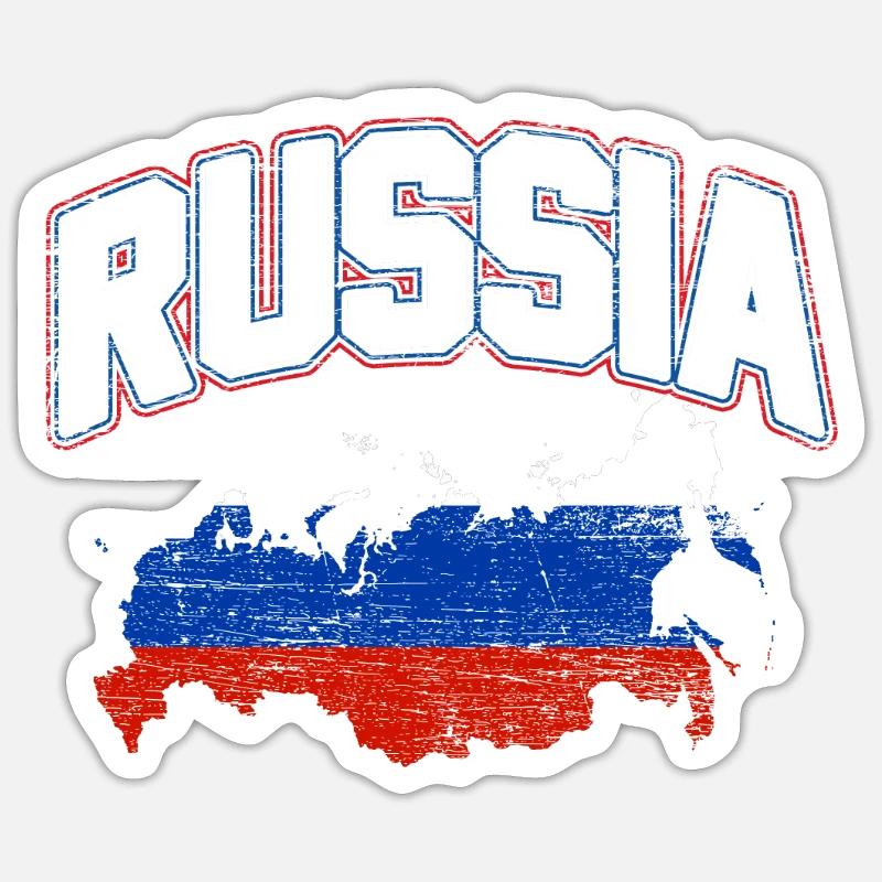 Russie - Sticker taille S (10 x 10 cm) - blanc mat