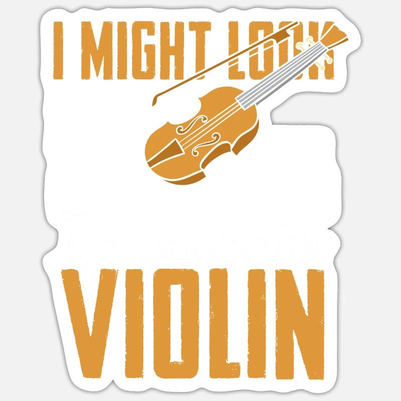 Violin violin problems arise from string music - Sticker size S (10 x 10 cm) - white matte