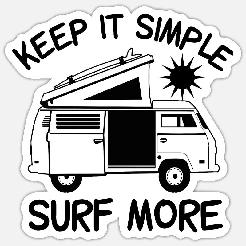 Keep it simple, surf more ! Sticker taille S (10 x 10 cm)