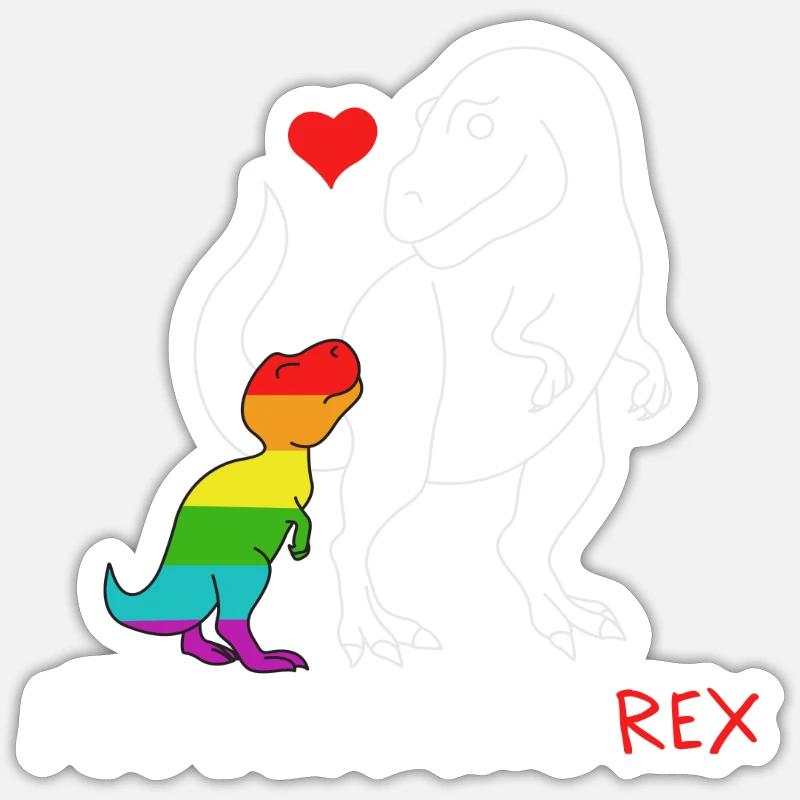 Mamasaurus Rex | Mutter | Neue Mama Regenbogen queer Sticker Größe S (10 x 10 cm)
