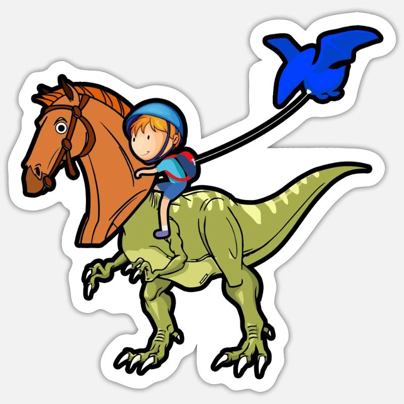Dino T-Rex Schule Schüler Drache Geschenkidee - Sticker Größe S (10 x 10 cm) - Mattweiß
