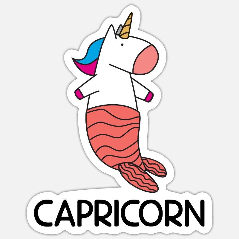 Sternzeichen Steinbock Capricorn Sternbild Einhorn Sticker Größe S (10 x 10 cm)