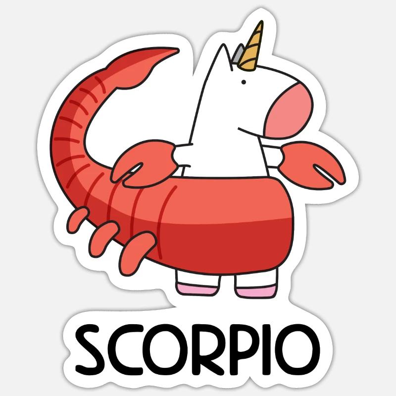 Sternzeichen Skorpion Scorpio Sternbild Einhorn Sticker Größe S (10 x 10 cm)