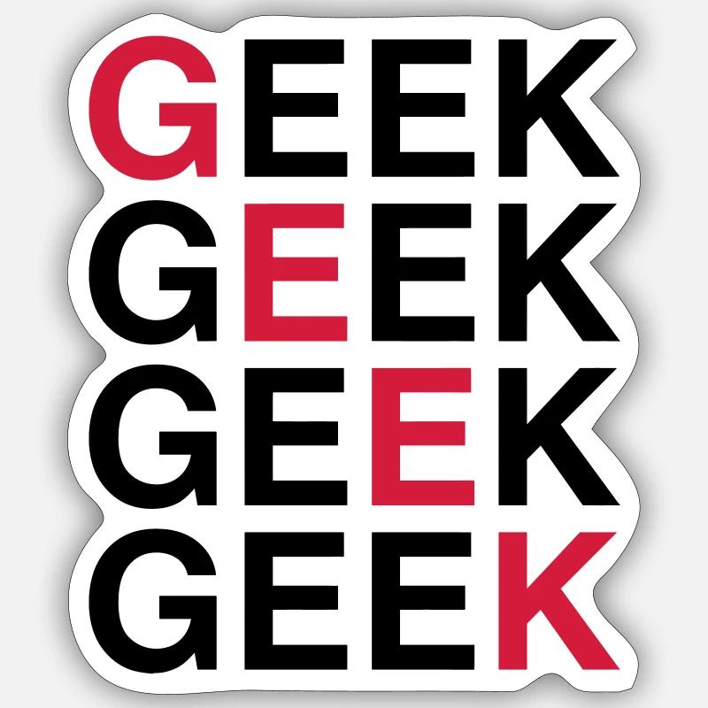 Geek ! - Sticker taille S (10 x 10 cm) - blanc mat