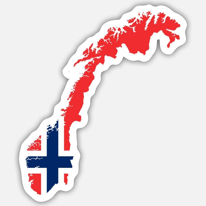 drapeau Norvège - Sticker taille S (10 x 10 cm) - blanc mat