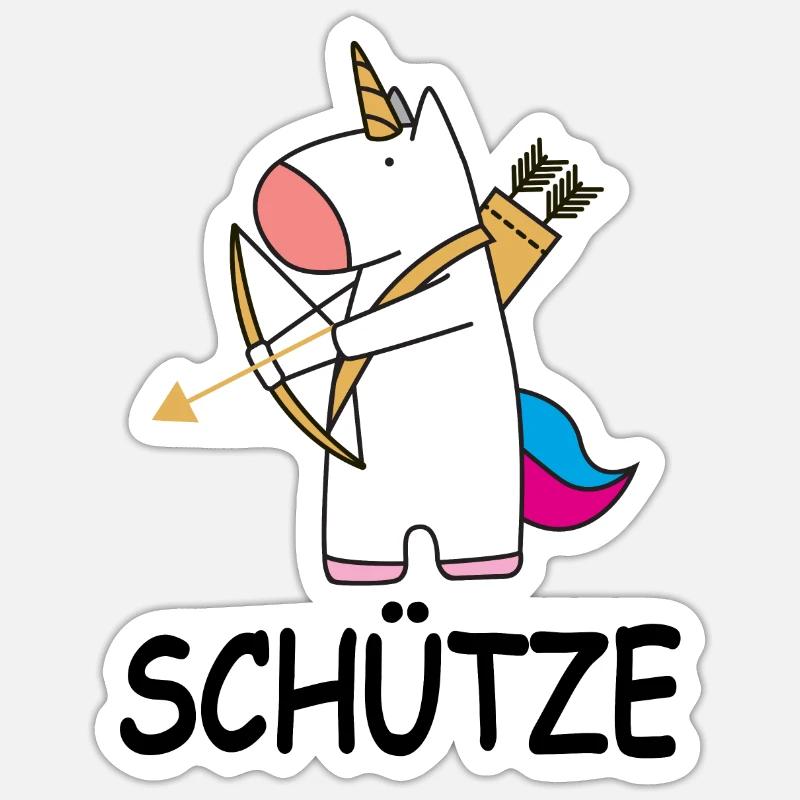 Sternzeichen Schütze Einhorn Geburtstag Sticker Größe S (10 x 10 cm)