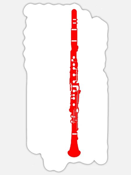 Klarinette Musiknoten Instrument Amerika - Sticker Größe S (10 x 10 cm) - Mattweiß