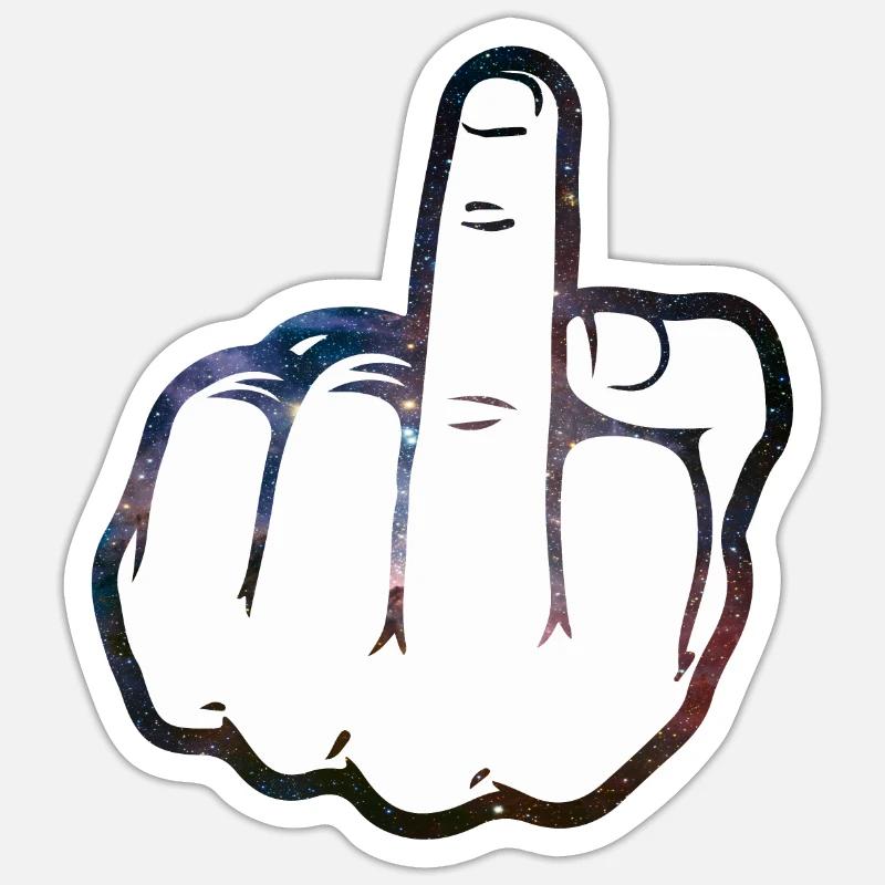 Mittelfinger Comic Sticker Größe S (10 x 10 cm)