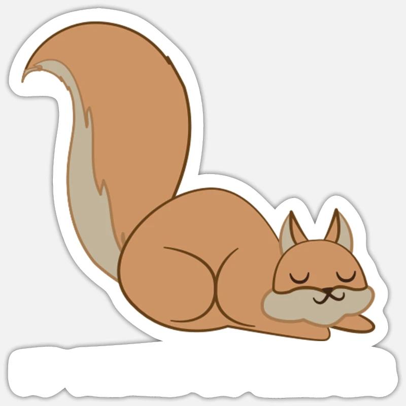 Eichhörnchen - Eichhörnchenfan - Schlafen Sticker Größe S (10 x 10 cm)
