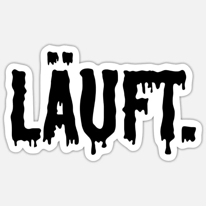 Läuft - Sticker Größe S (10 x 10 cm) - Mattweiß