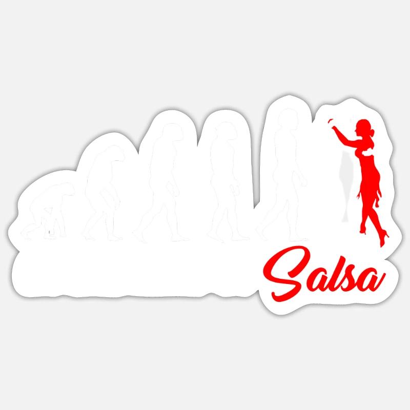 Evolution Salsa Tanz Tanzen Latin Dance Music - Sticker Größe S (10 x 10 cm) - Mattweiß