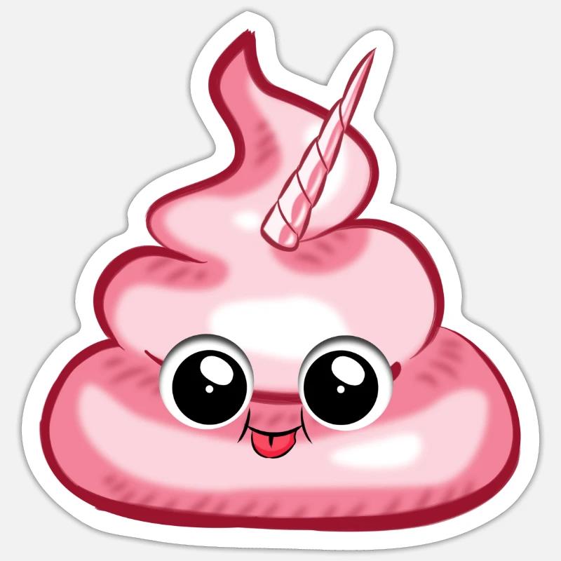 Un cadeau de stinker merde merde merde merde - Sticker taille S (10 x 10 cm) - blanc mat
