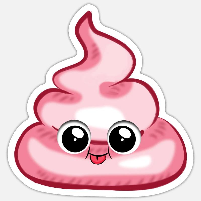 Pink pile shit shit crap stinker gift Sticker size S (10 x 10 cm)