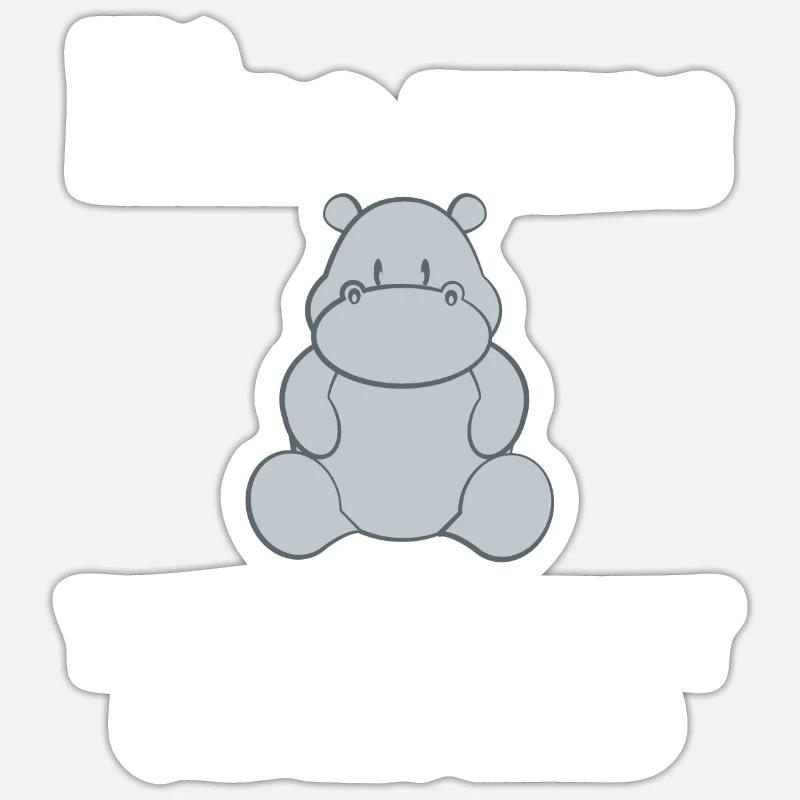 Hippo - Hippos - Hippofan - Geschenk - Sticker Größe S (10 x 10 cm) - Mattweiß