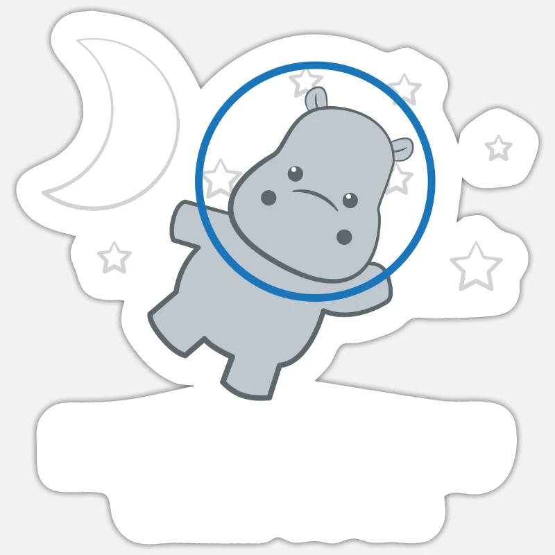 Hippo - Hippos - Hippofan - Be You - Sticker size S (10 x 10 cm) - white matte